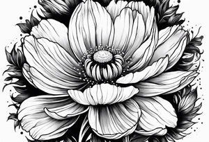 Cosmos flower tattoo idea