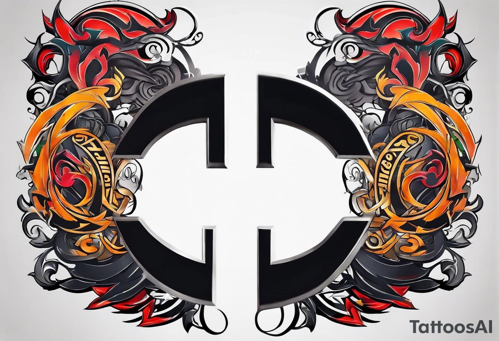 A naruto headband with the letters AR in the middle tattoo idea