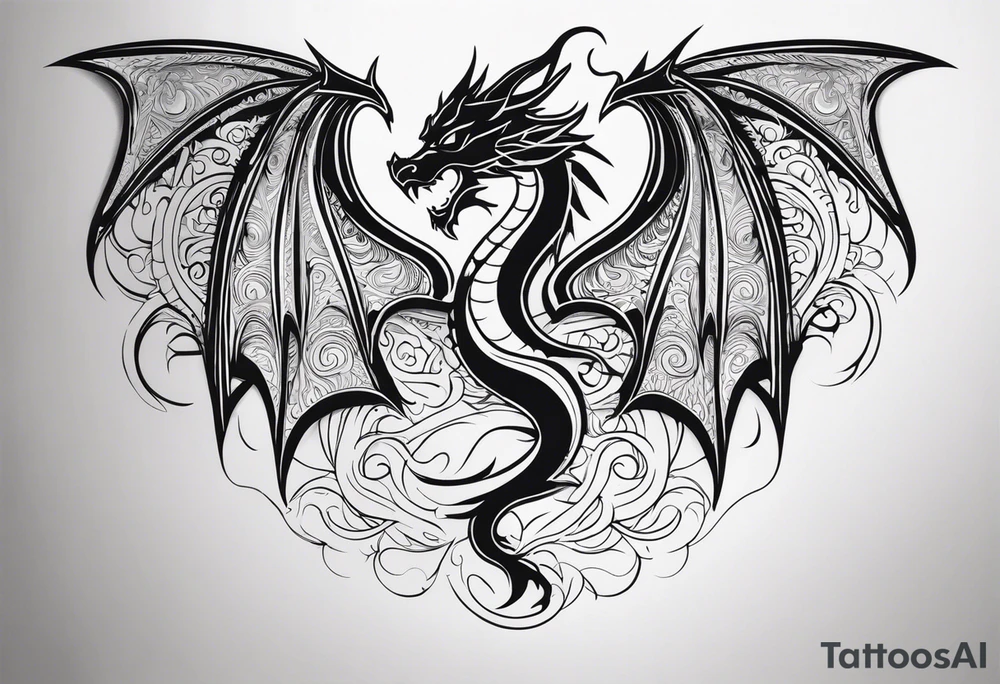 Dragon wings tattoo idea