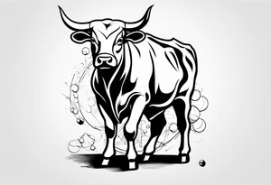 wallstreet bull with balls tattoo idea