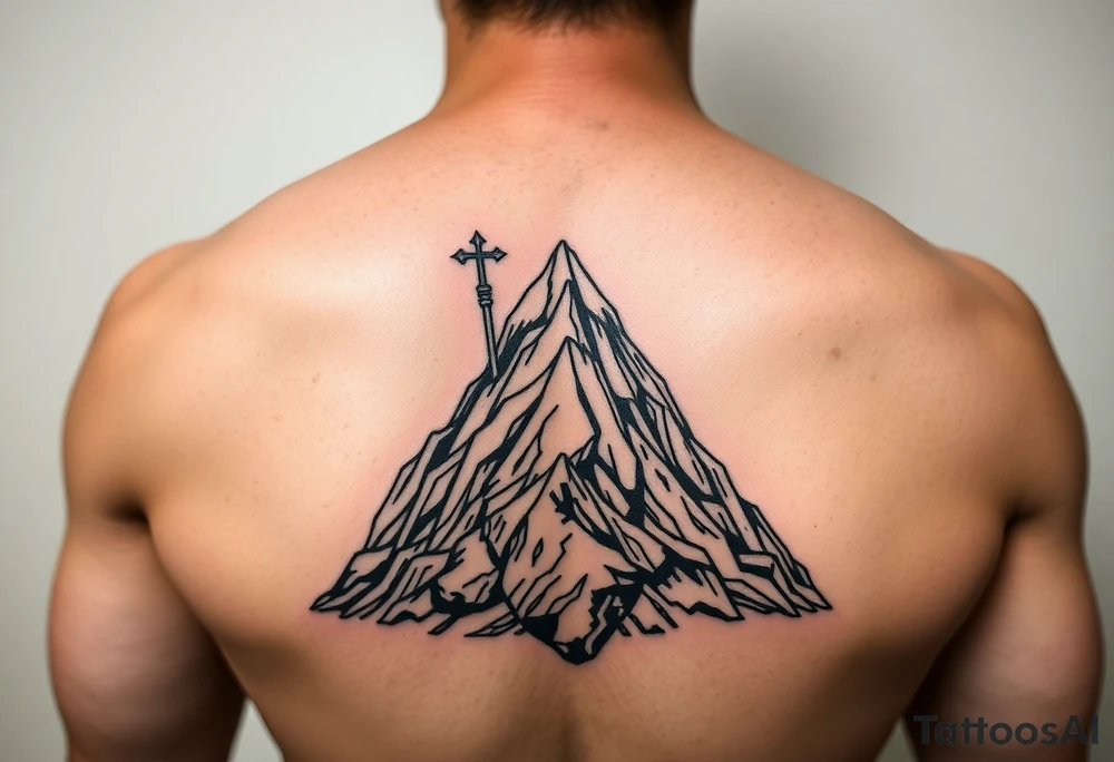 Moses is holding on the mountain the ten commandements tattoo idea