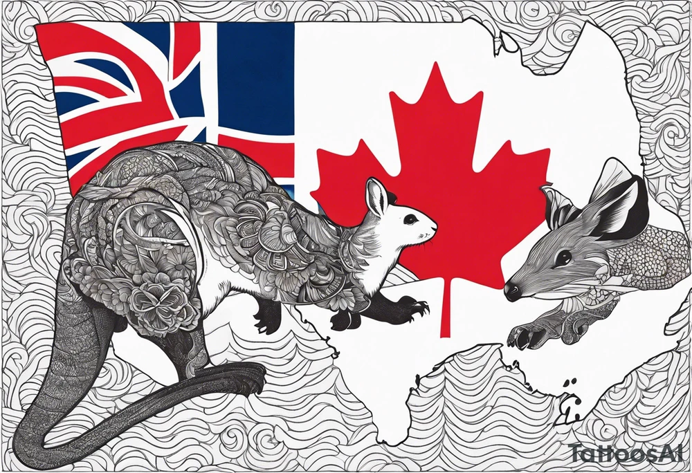 Australia and Canada relationship tattoo idea