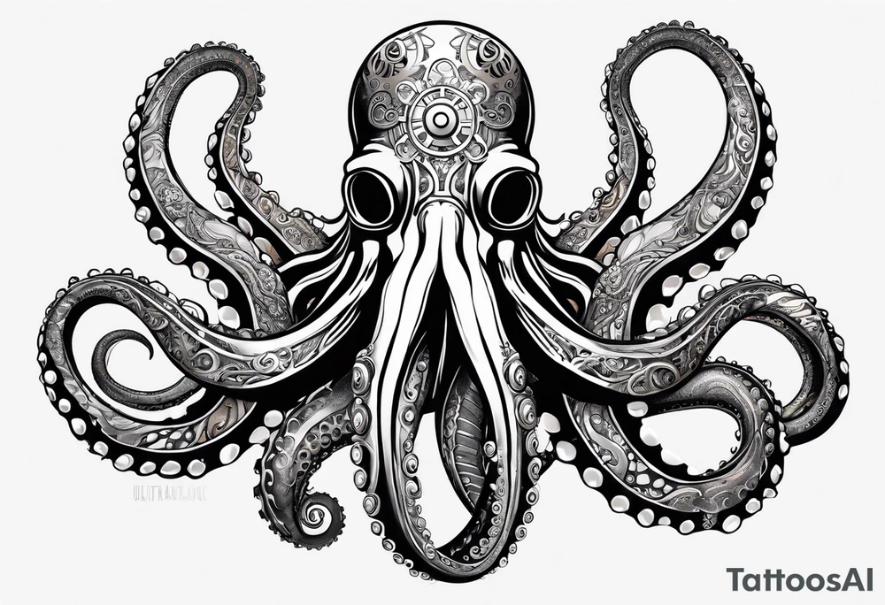 Octopus. Steampunk. Biomech. Sinster. Full arm sleeve....shoulder to wrist tattoo idea