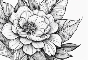 flower with leaves geometric dainty tattoo idea