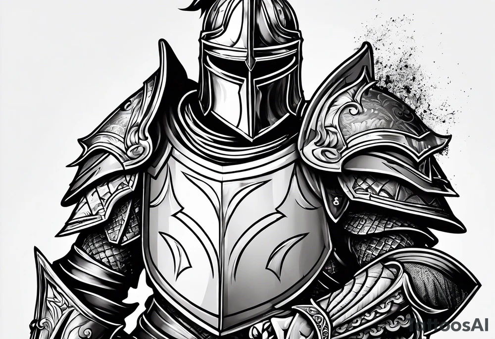 knight with heavy armor tattoo idea