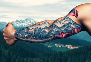 Masculin, country, mountains, wildlife, nature, racing , father of 4,
blue collar,  American flag, welder tattoo idea