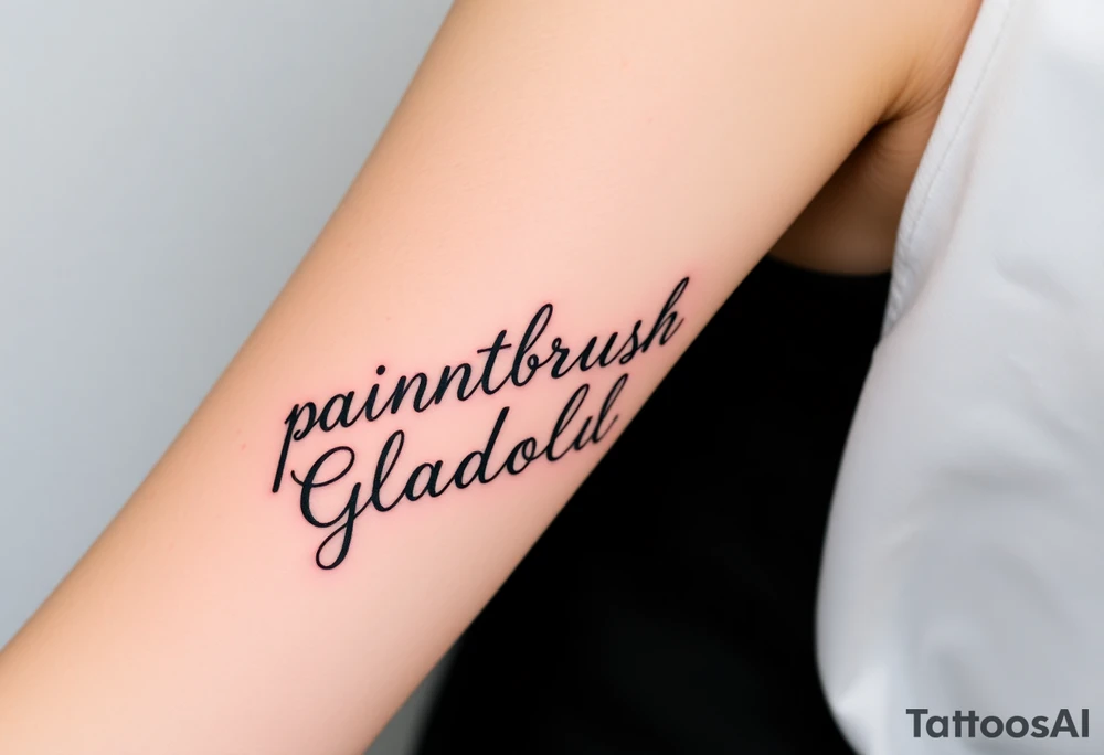 Quotes, paintbrushes, Gladiolus tattoo idea