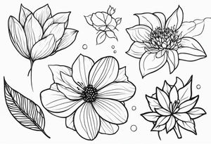 November, December, June, December flowers tattoo idea