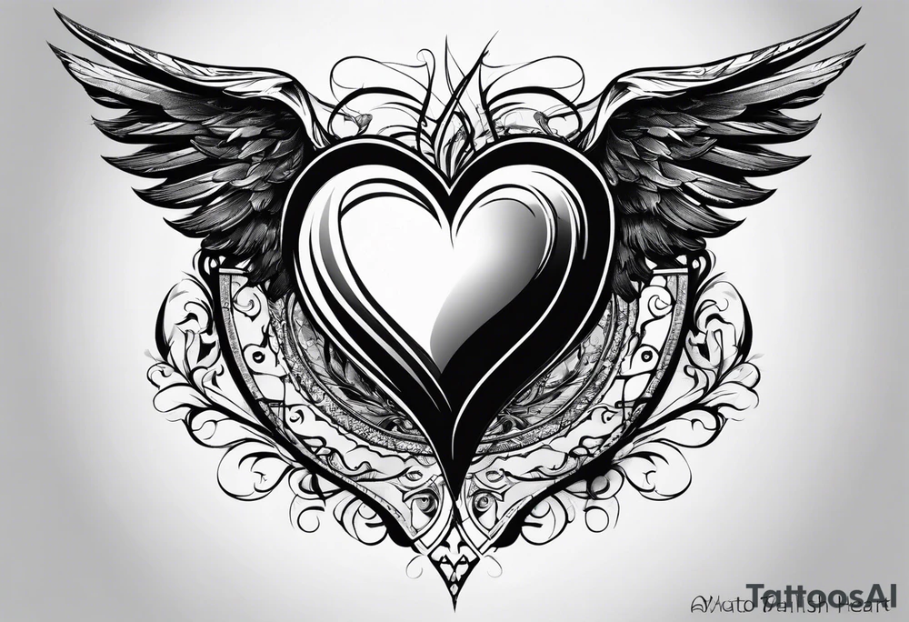 angelish devilish heart/wings tattoo idea