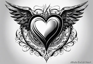 angelish devilish heart/wings tattoo idea