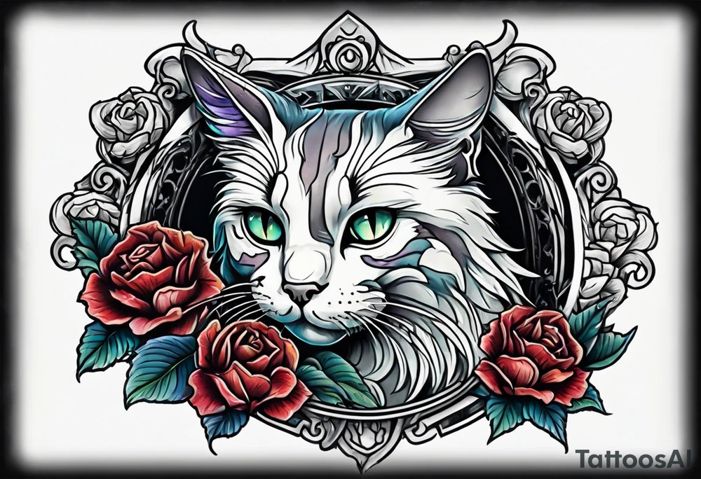 A zombie cat tattoo idea