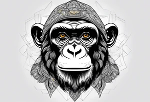 Ape with banana tattoo idea