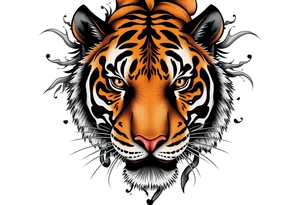a tiger hide on brush tattoo idea