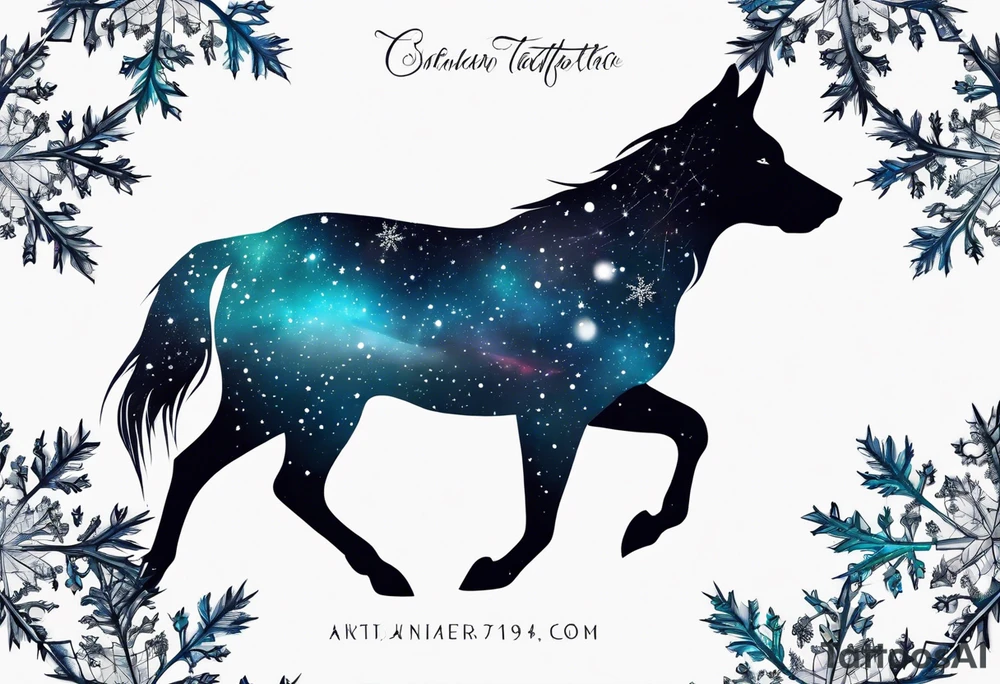 Constellation, animal, snowflake tattoo idea