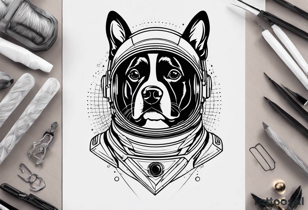 dog in space tattoo idea