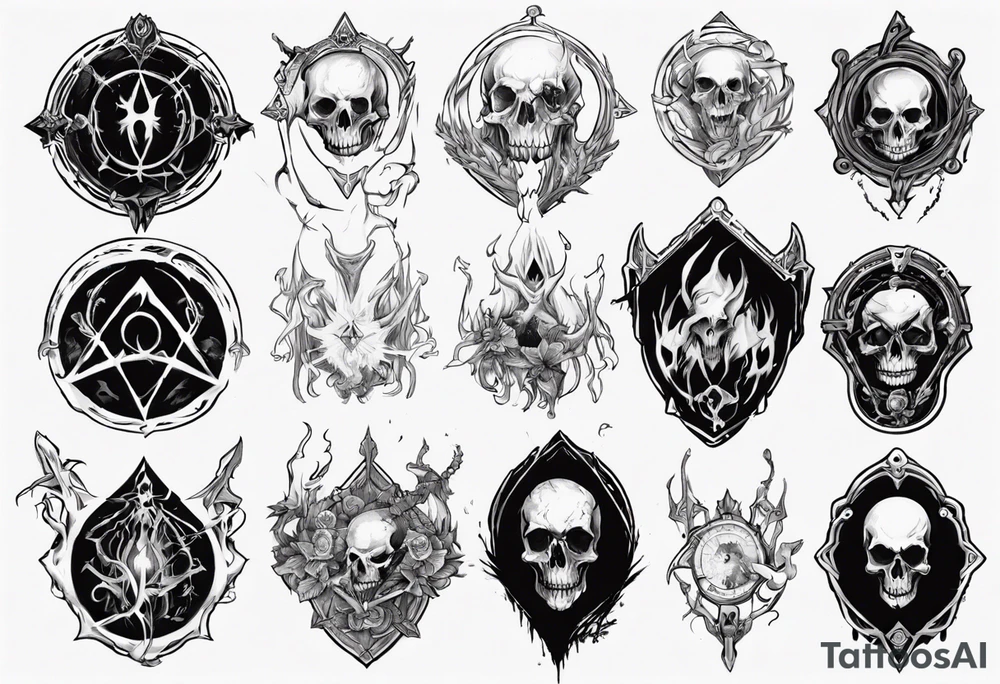 necromancer like a path of exile games tattoo idea