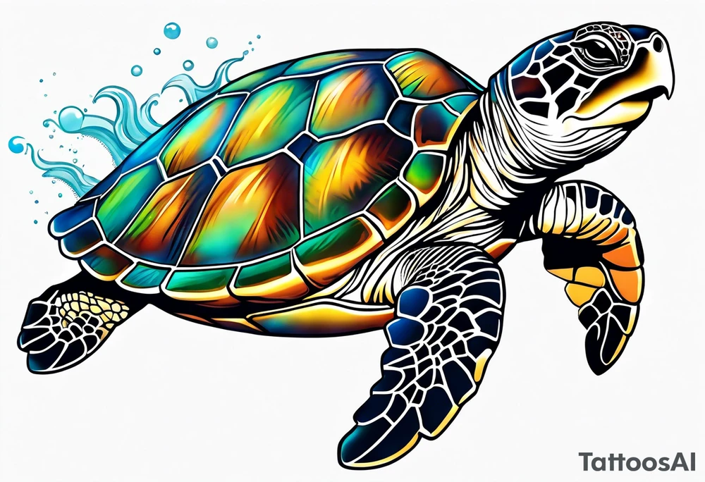Sea turtle tattoo idea