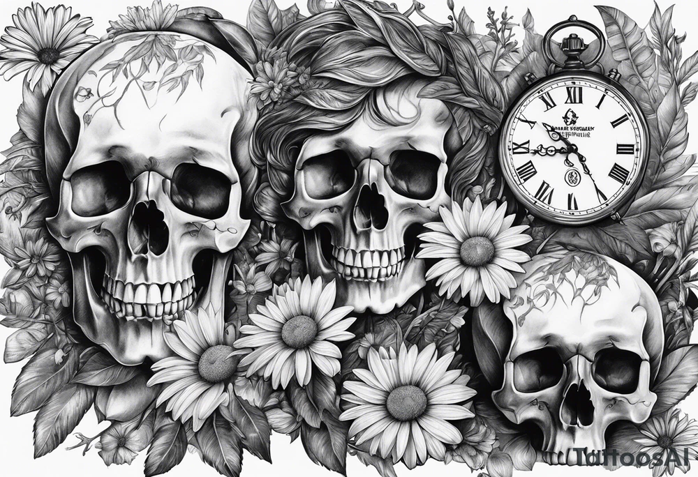 Alexander 
Maverick 
Karsch 
Skulls 
Clocks
Trees 
Daisy tattoo idea