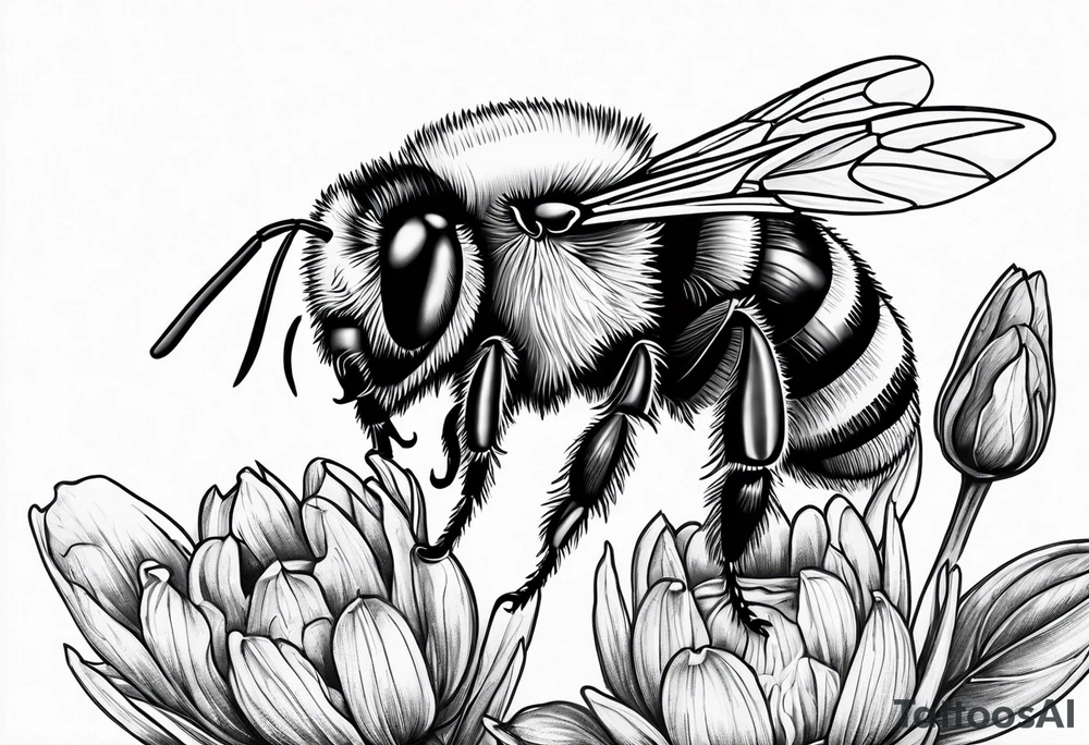 Lavender spring with bumblebee tattoo idea
