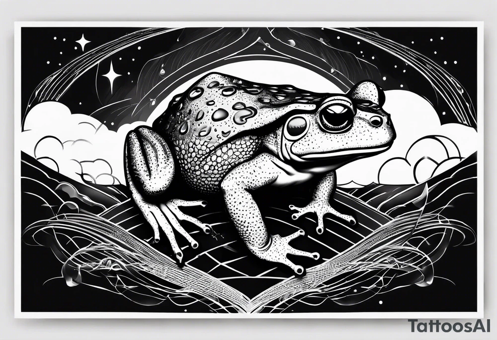 A toad in a thunderstorm tattoo idea