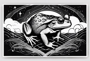A toad in a thunderstorm tattoo idea