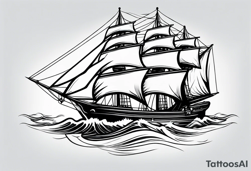 Sail boat tattoo idea