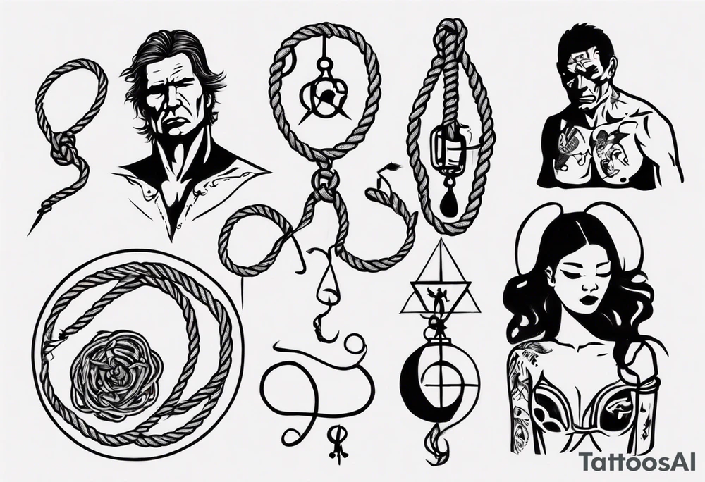 han with a rope manipulating a human tattoo idea