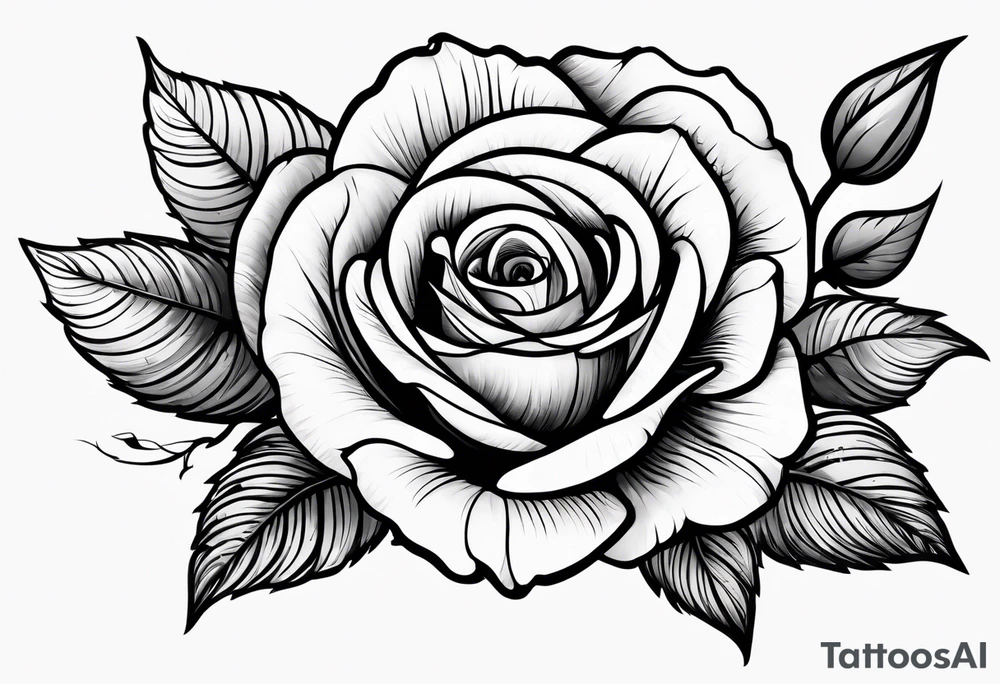 Black rose burning tattoo idea