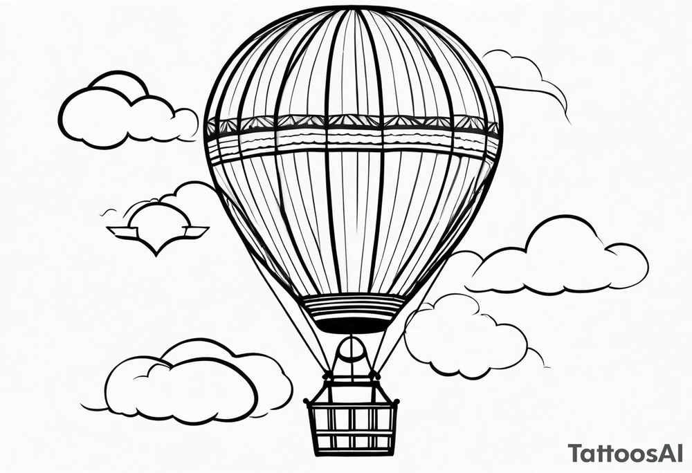 Hot air balloon simple tattoo idea