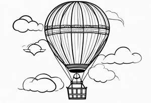 Hot air balloon simple tattoo idea