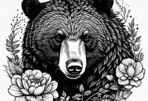 black bear and hedgehog tattoo idea
