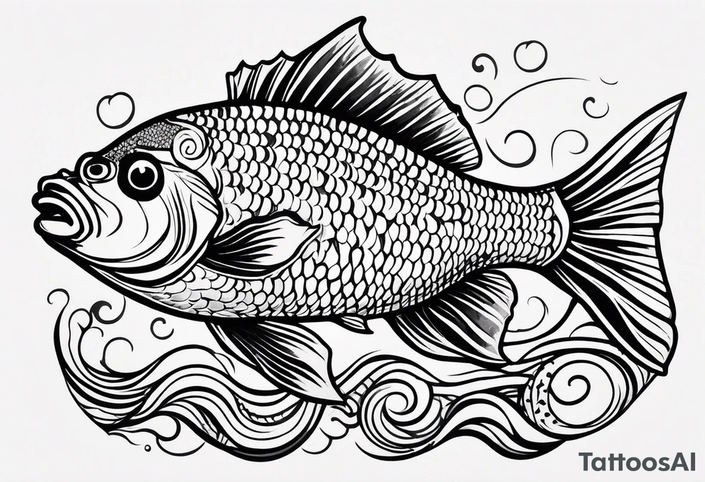 small fish tatoo, minimalistic, with a bit of color tattoo idea