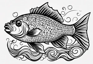 small fish tatoo, minimalistic, with a bit of color tattoo idea