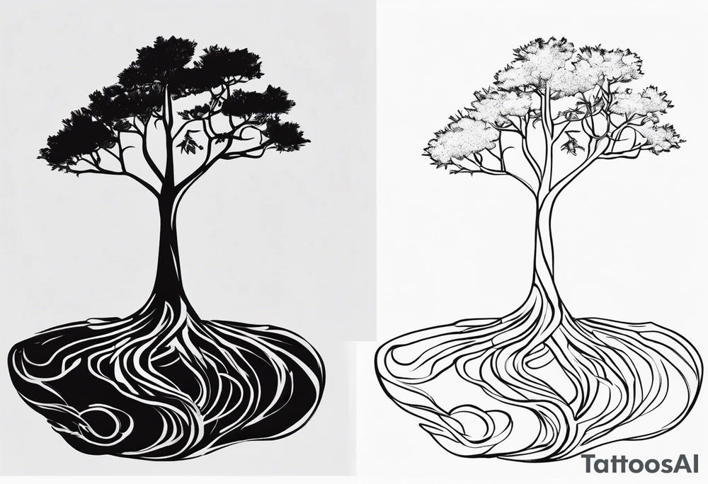 A TINNY TREE WITH ROOT tattoo idea