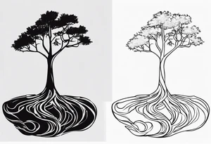 A TINNY TREE WITH ROOT tattoo idea
