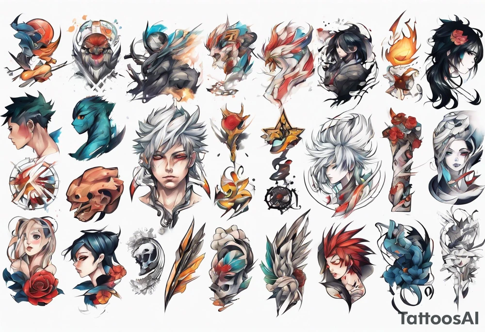Abstract anime tattoo tattoo idea