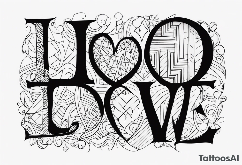 love text tattoo idea