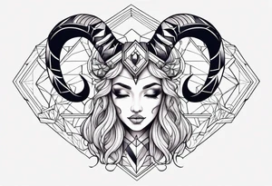 Geometric. Feminine capricorn tattoo idea