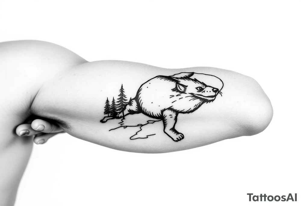 small canadian nature themed on the bicep tattoo idea