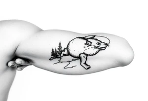 small canadian nature themed on the bicep tattoo idea
