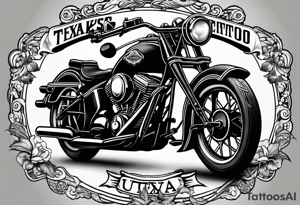 Traditional style incorporating world travel, Texas, Colorado and motorcycles tattoo idea