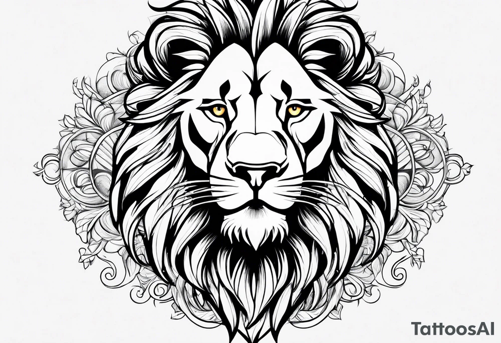 lion face tattoo idea