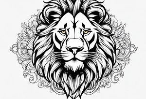 lion face tattoo idea