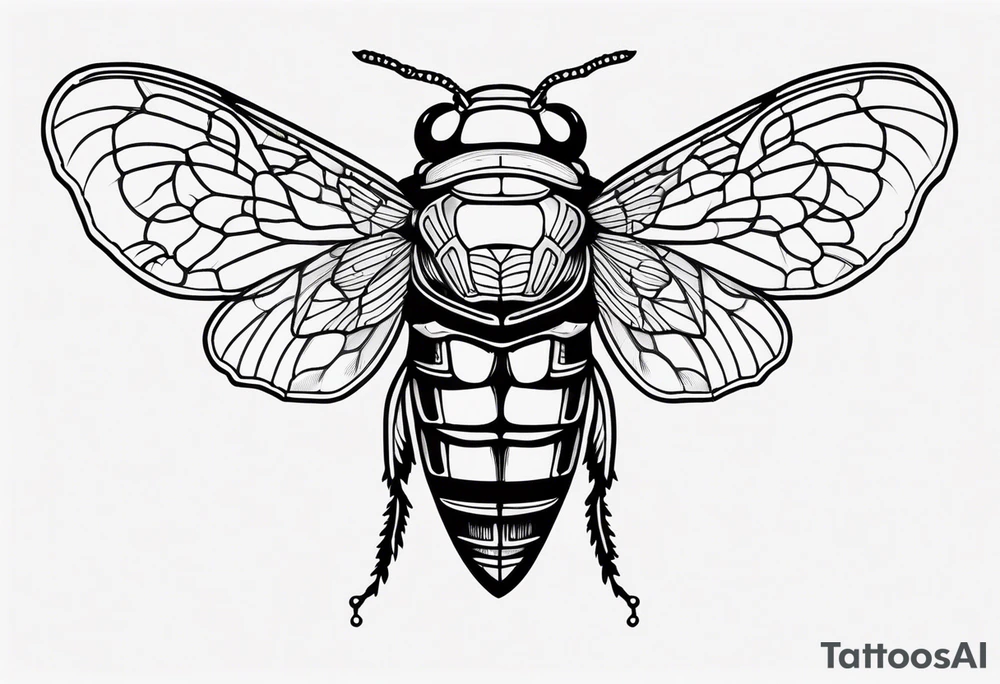 Neo traditional cicada tattoo idea