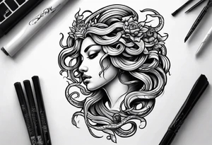depressed medusa tattoo idea