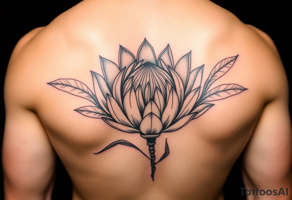Protea flower tattoo idea