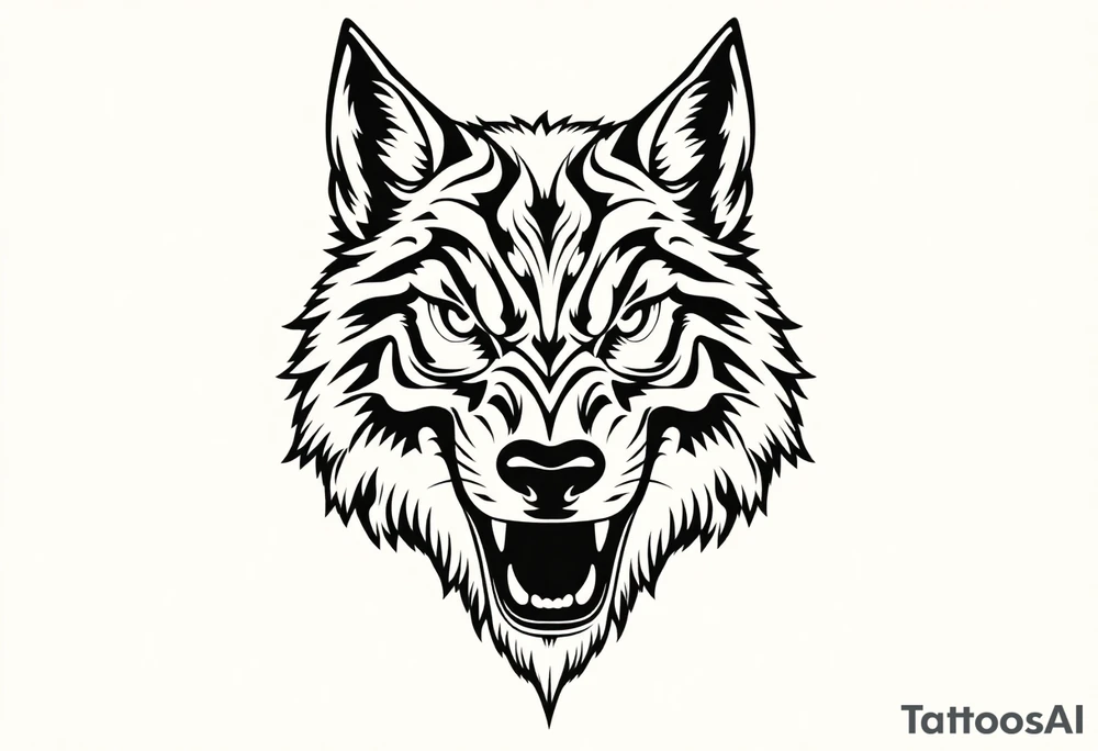 Big bad wolf kissy face tattoo idea