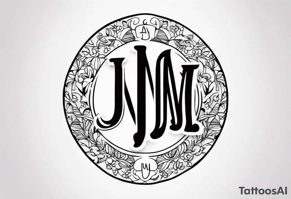 Initials JDM , JNM , JAG tattoo idea
