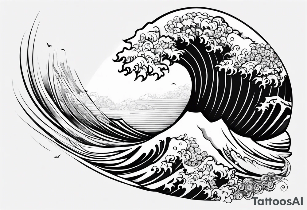 transitional wave pattern tattoo idea