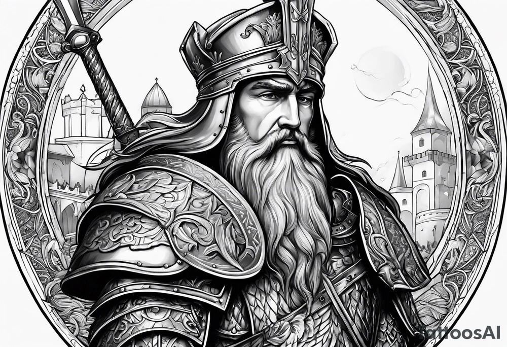 charlemagne in armor tattoo idea